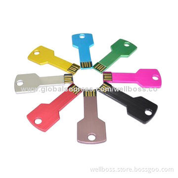 2013 new colorful key-shaped USB flash drive, 1GB-32GB, supports plug-and-play function